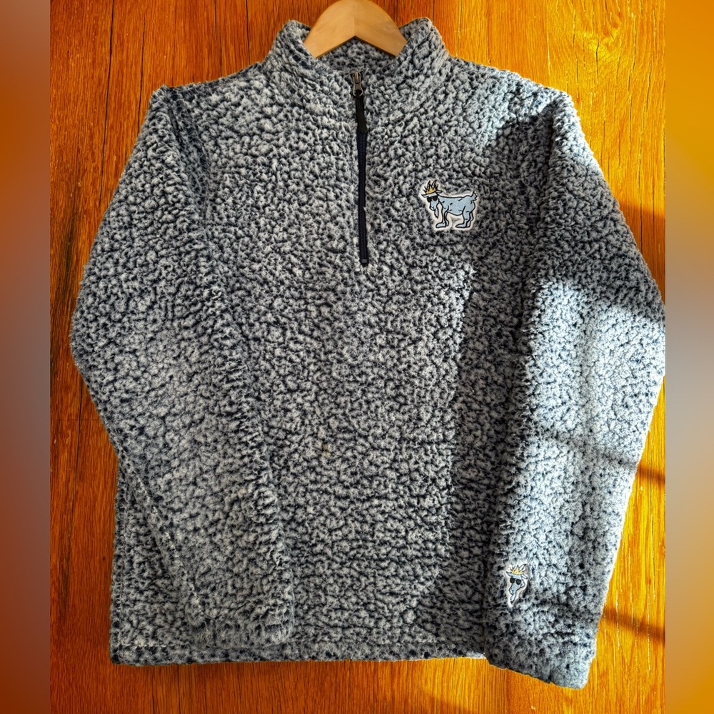 Goat USA Gray Sherpa Quarter-Zip Pullover